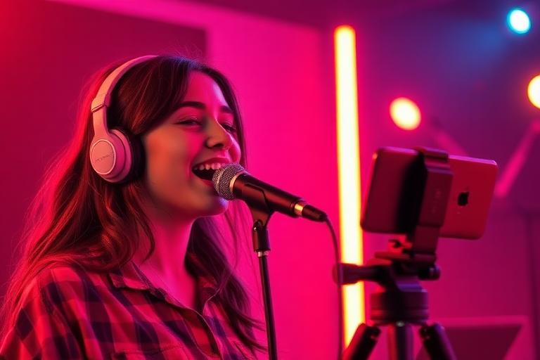 Host singing live on stream